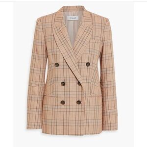 Derek Lam 10 Crosby Checked Linen Blend Tweed Blazer